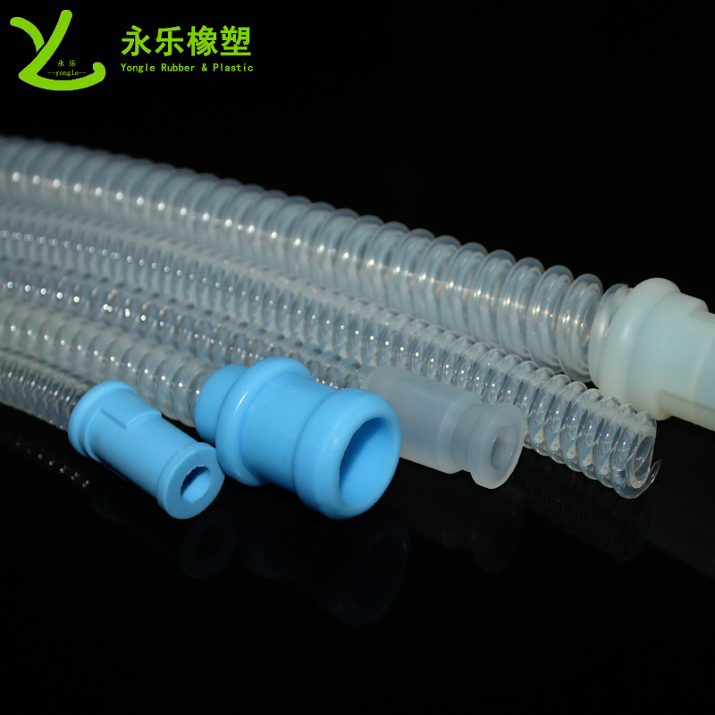 西青呼吸機(jī)硅膠波紋管，透明硅膠波紋管，擠出波紋硅膠管